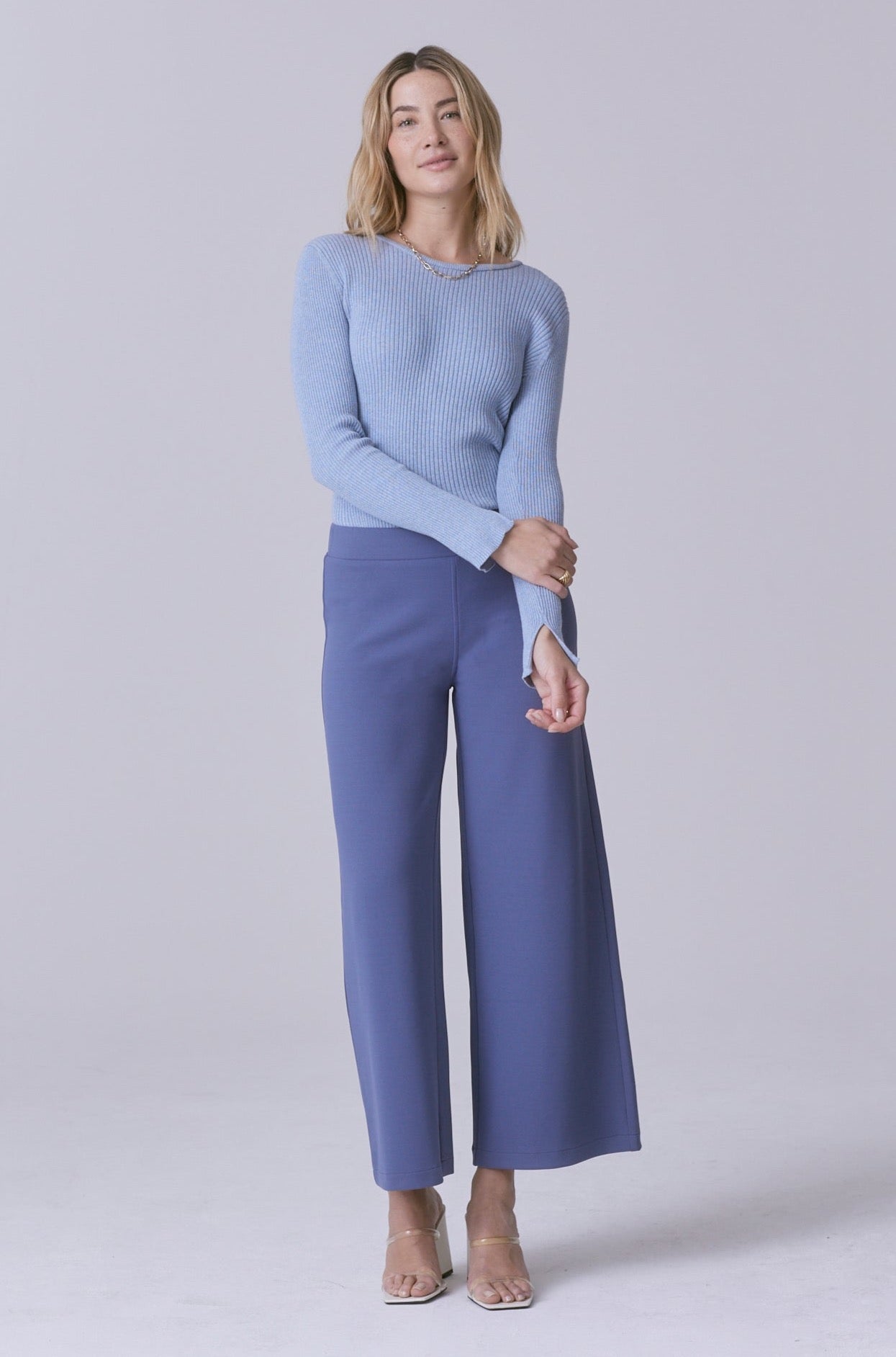 The Knit Wide Leg in Cirrus Crepe